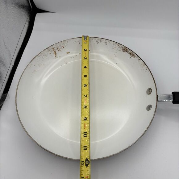 David Burke 12" Skillet Frying Pan White Surface - Picture 2 of 7